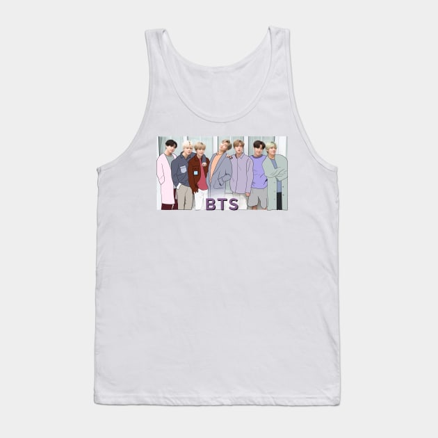 BTS korean boyband Tank Top by maricetak